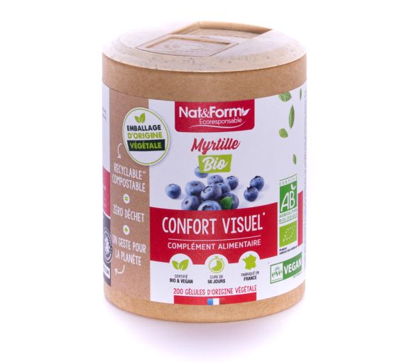 Bio-Blaubeere Ecoresponsable Nat&Form - Dose mit 200 Kapseln - image 1
