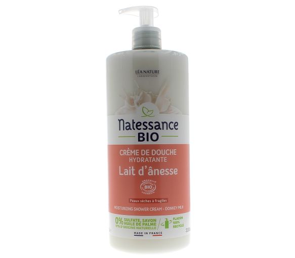 Natessance Duschcreme mit feuchtigkeitsspendender Eselsmilch Léa Nature - Pumpflasche 1L - image 1