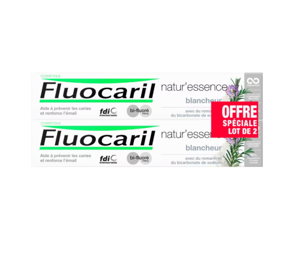 Natur'Essence Zahnpasta für weiße Zähne mit zwei Fluoriden Fluocaril - 2er-Pack mit 75ml Tuben - image 1