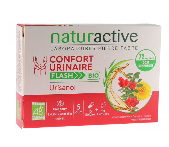 Urisanol Bio-Harnkomfort-Flash von Naturactive - Packung mit 10 Kapseln und 10 Kapseln - image 1