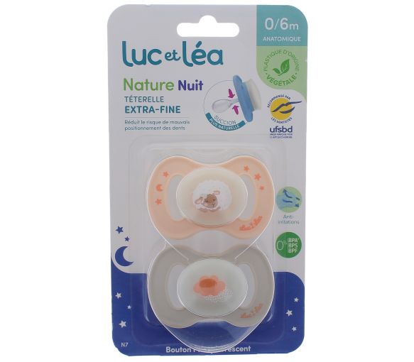 Natur Schnuller anatomisch extra dünn 0-6 Monate Schaf & Blau Luc und Léa - 2er Pack Schnuller - image 1