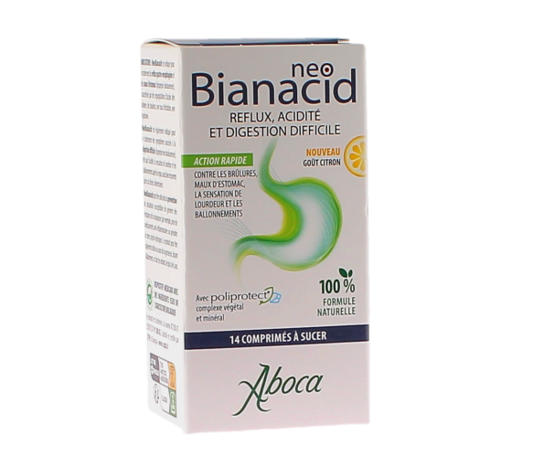 NeoBianacid Säure und Reflux Zitronengeschmack Aboca - Packung mit 14 Lutschtabletten - image 1