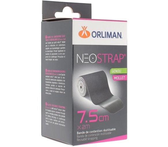 Neostrap Knie und Wade 7,5 cm x 2 m Orliman - Box mit 1 wiederverwendbarem Kompressionsband