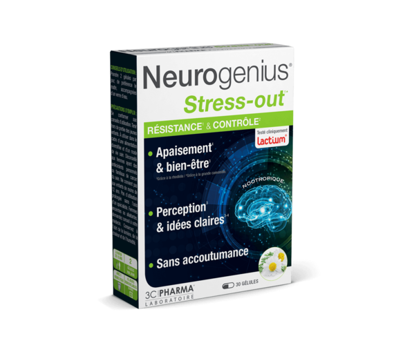 Neurogenius Stress-Out Widerstand & Kontrolle 3C Pharma - Packung mit 30 Kapseln