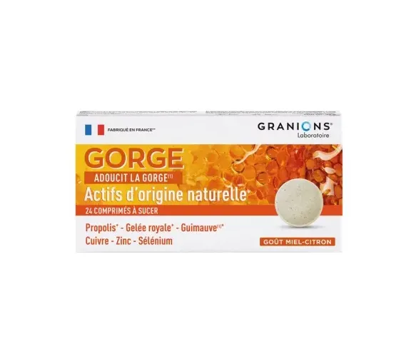 Halsbonbons Honig Zitrone Granions - Packung mit 24 Lutschtabletten