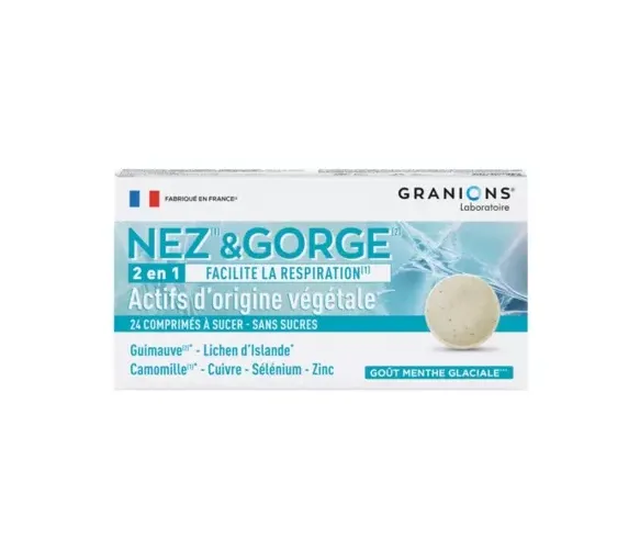 Nez-gorge 2in1 Granions - Packung mit 24 Lutschtabletten
