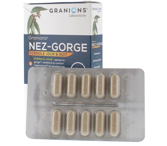 Nez-gorge Tag und Nacht Laboratoires Granions - Packung mit 20 Kapseln