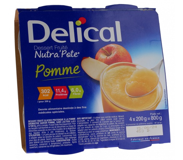 Nutra'pote Dessert mit Apfel-Früchten Delical - 4er-Pack à 200g - image 1