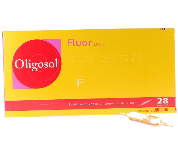 Oligosol Fluor trinkbare Lösung Ampulle 2ml - Schachtel mit 28 Ampullen