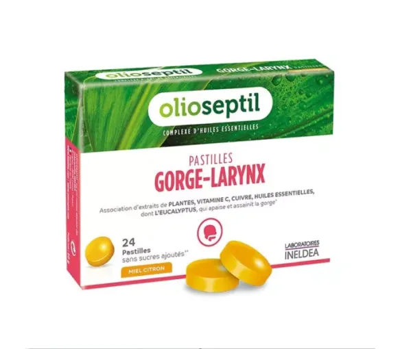Olioseptil Halspastillen Larynx Honig Zitrone - Packung mit 24 Pastillen