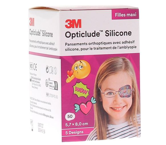 Opticlude Silikon Mädchen Maxi 3M - 50 Pflaster von 5,7 x 8,0 cm - image 1