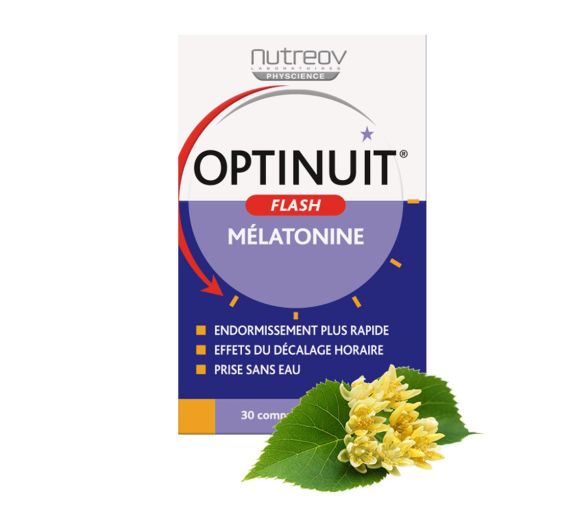 Optinuit Flash Melatonin Nutreov - Packung mit 30 orodispersiblen Tabletten