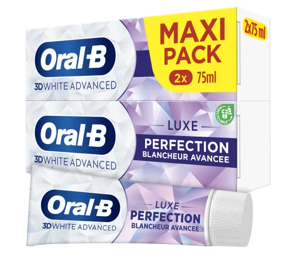 3D White Advanced Luxe Perfection Zahnpasta Oral B - 2er Pack mit 75 ml Tuben