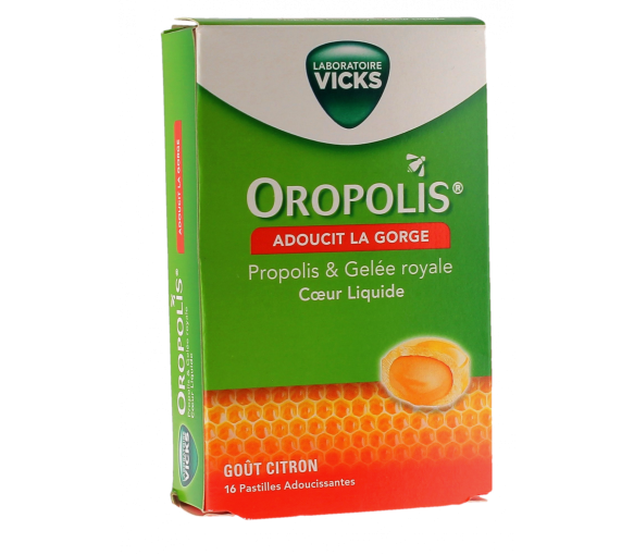 Oropolis Herz Flüssigkeit Geschmack Zitrone Vicks - Schachtel mit 16 Pastillen - image 1
