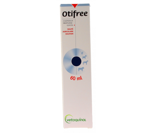 Otifree Ohrlösung für Hunde und Katzen Vetoquinol - Flasche mit 60 ml - image 1