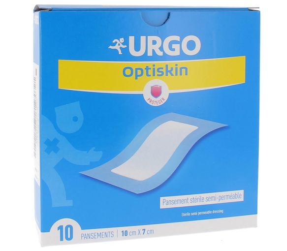 Steriler semipermeabler Verband 10 x 7 cm Urgo - Schachtel mit 10 Verbänden