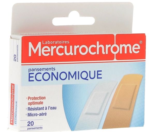 Wirtschaftliche Pflaster Mercurochrome - Box mit 20 Pflastern