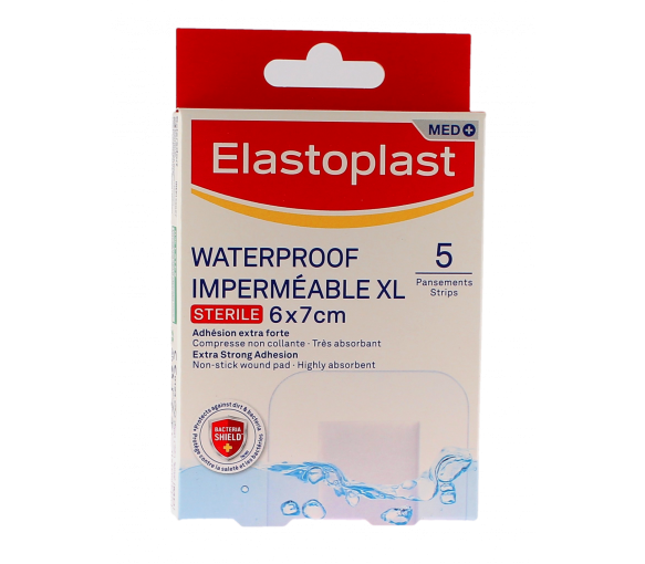 Wasserdichte XL Elastoplast Pflaster - Packung mit 5 Pflastern von 6x7cm - image 1