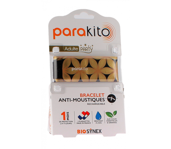 Party Edition Anti-Mücken-Armband für Erwachsene Parakito - 1 Armband + 2 Nachfüllungen - image 1
