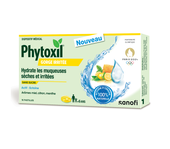 Pastillen bei gereiztem Hals mit Honig-Zitronen-Minze-Geschmack Phytoxil - Packung mit 16 Pastillen - image 1