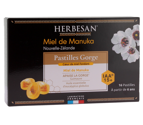 Manuka-Honig-Halspastillen Herbesan - Packung mit 16 Pastillen - image 1