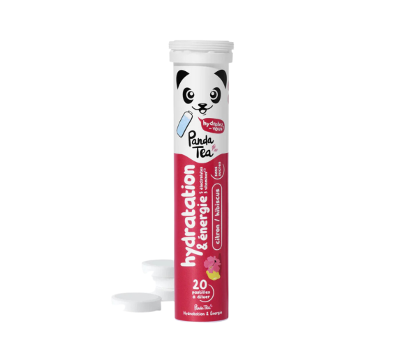 Hydratations- und Energie-Tabletten Hibiskus-Zitrone Panda Tea - 20 Brausetabletten - image 1