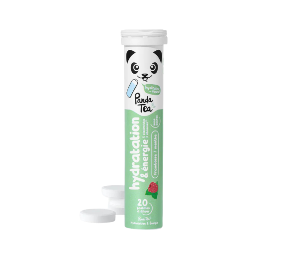 Hydratations- und Energie-Tabletten mit Himbeer-Minze-Geschmack Panda Tea - 20 Brausetabletten - image 1