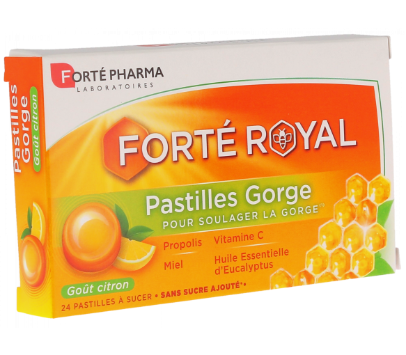 Forté Royal Pastillen zur Linderung des Halses mit Zitronengeschmack Forté Pharma - Packung mit 24 Pastillen - image 1