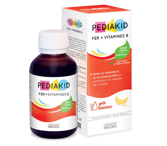 Pediakid Eisen + Vitamin B Geschmack Banane - Flasche mit 125 ml - image 1