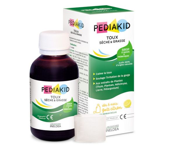Pediakid trockener und feuchter Husten Zitrusgeschmack - Flasche mit 125 ml - image 1