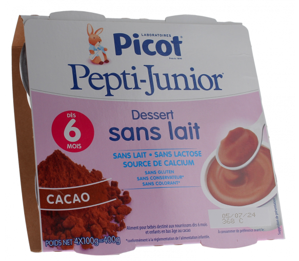 Pepti-junior Dessert ohne Milch Geschmack Kakao Picot - 4 Becher à 100g - image 1