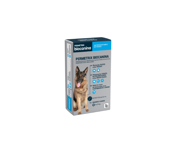 Permetrix Lösung für Spot-On große Hunde Biocanina - Packung mit 3 Pipetten zu 0,4 ml - image 1