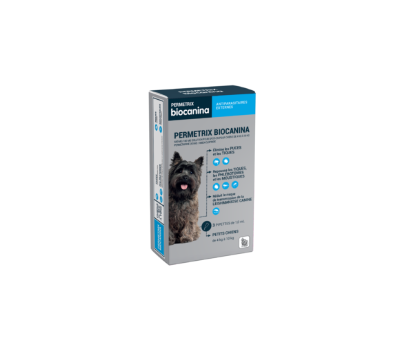 Permetrix Lösung für punktgenaue kleine Hunde Biocanina - Packung mit 3 Pipetten zu 0,4 ml - image 1