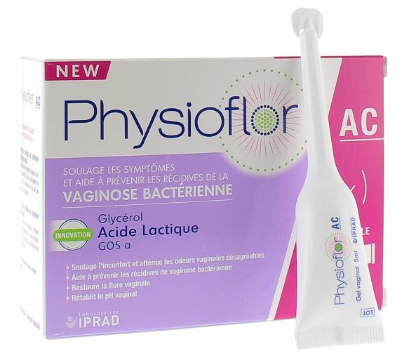 Physioflor AC bakterielle Vaginose Iprad Gesundheit - Packung mit 8 Einzeldosen