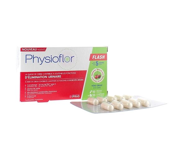 Physioflor Flash Iprad Gesundheit - Packung mit 10 Kapseln und 10 Tabletten