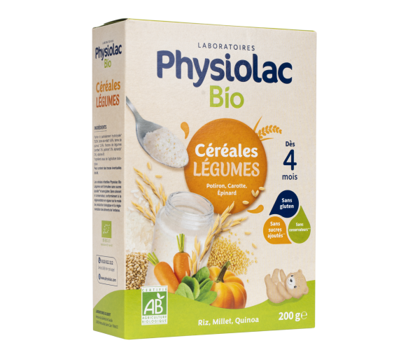 Physiolac Bio Getreide Gemüse ab 4 Monaten Gilbert - 200 g Packung - image 1