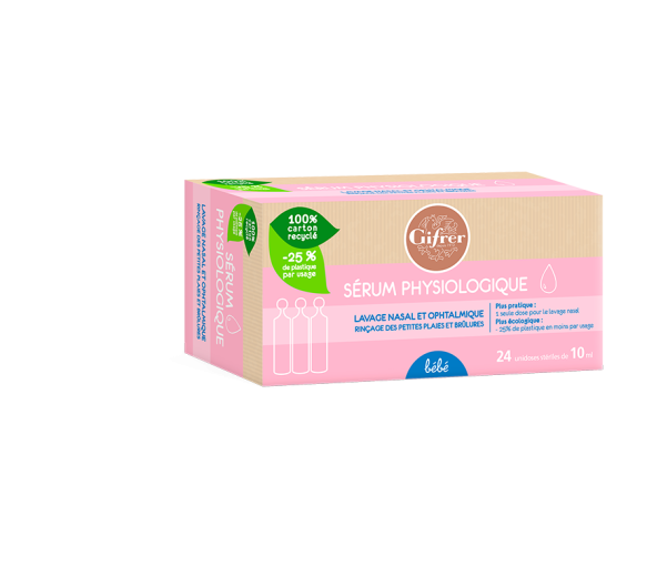 Physiologica physiologische Kochsalzlösung Gifrer - 3er-Pack mit 24 Einzeldosen zu je 10 ml