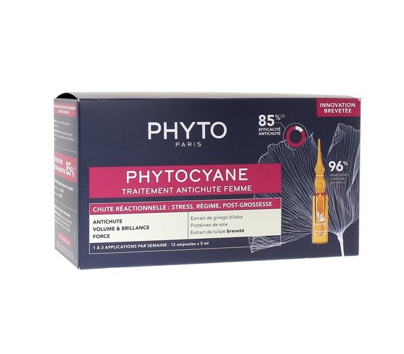 Phytocane Anti-Haarausfall Behandlung für Frauen Phyto - 12 Ampullen à 5 ml