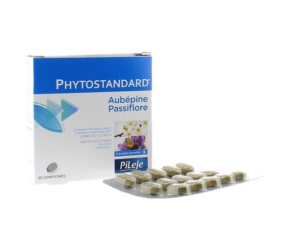 Phytostandard Weißdorn und Passionsblume Pileje - Packung mit 30 Tabletten