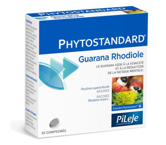 Phytostandard von Guarana und Rhodiola Pileje - Packung mit 30 Tabletten