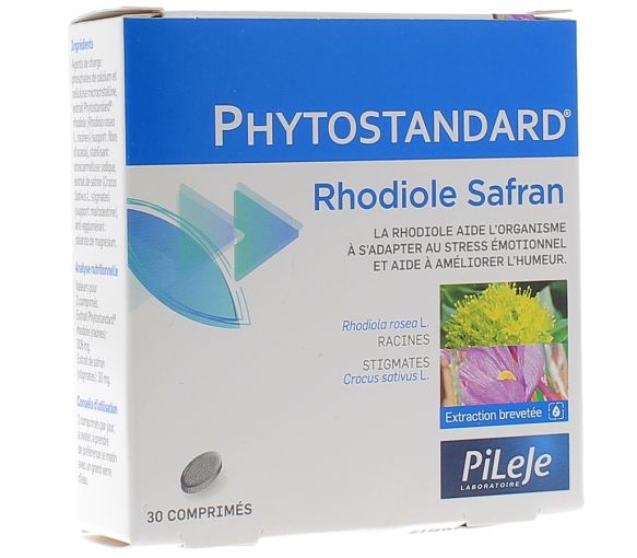 Phytostandard von Rhodiola und Safran Pileje - Packung mit 30 Tabletten