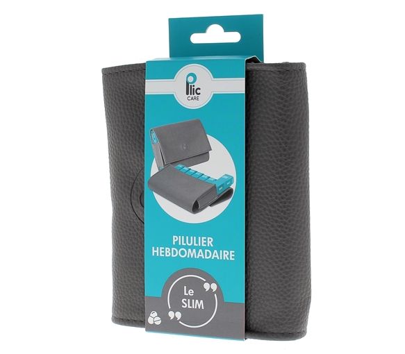 Wöchentlicher Pillenbehälter Slim Kunstleder Plic Care - ein Pillenbehälter