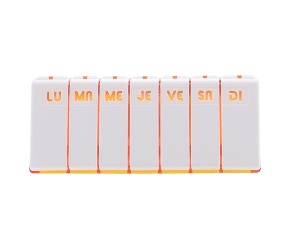 Wöchentlicher oranger Pillenbehälter Pilbox Tempo Cooper - 1 Pillenbehälter