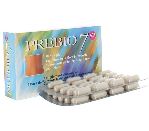 Prebio 7 10 flacher Bauch Ernährung Konzept - Packung mit 40 Kapseln