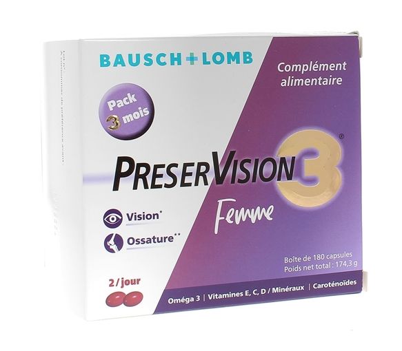 PreserVision 3 Frau Bausch & Lomb - Packung mit 180 Kapseln