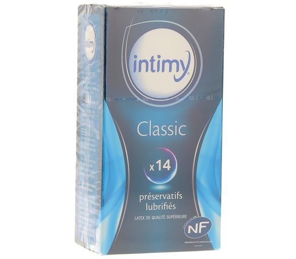Gleitende Kondome Classic Intimy - Packung mit 14 Kondomen