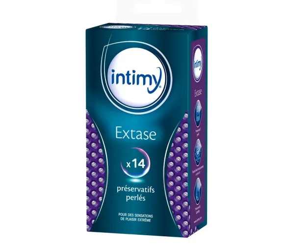 Perlierte Intimy-Kondome - Schachtel mit 14 Kondomen