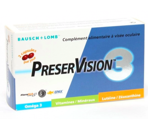 Preservision 3 Nahrungsergänzungsmittel für die Augen Bausch Lomb - Packung mit 60 Kapseln
