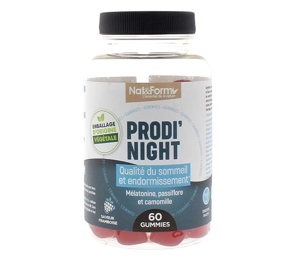 Prodi'night Gummies Schlafqualität und Einschlafen Nat&Form - 60 Gummis pro Dose