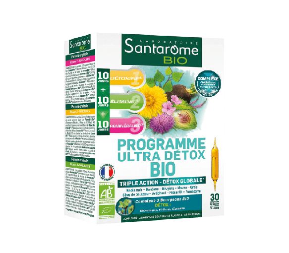 Ultra Detox-Programm BIO Santarome - Box mit 30 Ampullen